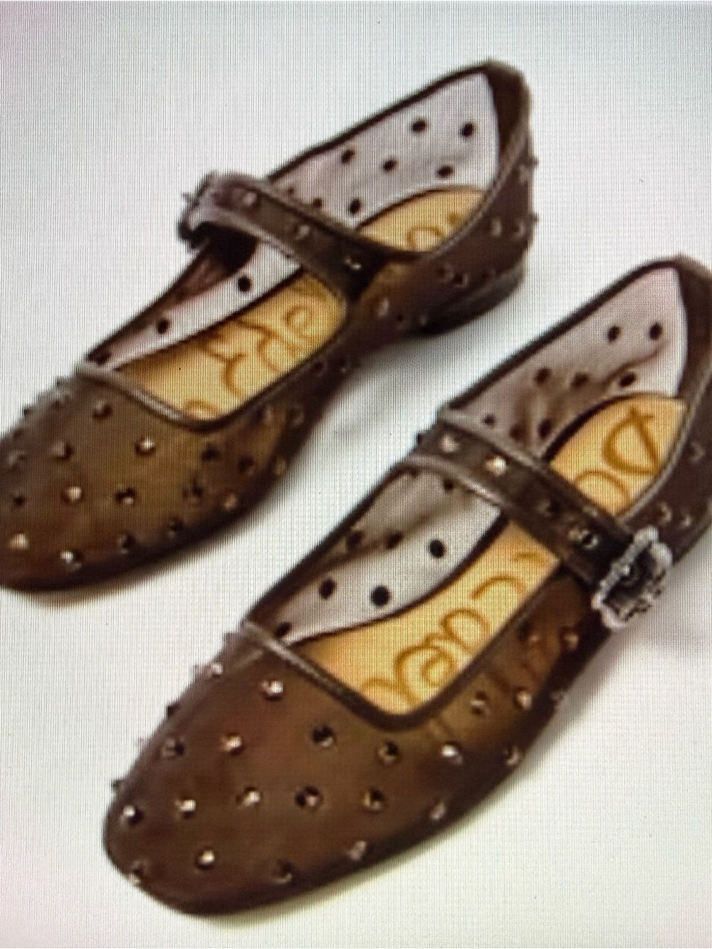 Sam Edelman Brown Studded Mary Jane Flats